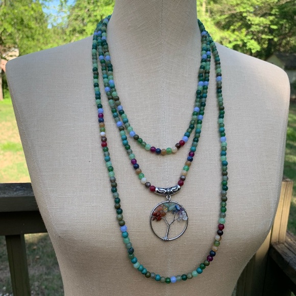 Funky Tree of Life Chakra Hippie Necklace - Picture 3 of 16